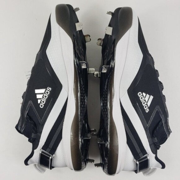 Men's FY4178 Adidas Icon 7 Boost Metal Baseball Cleats Size 12.5 Black & White - Picture 4 of 10